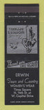 Matchbook Cover - Erwin Town and Country Women's Clothes Milwaukee? WI?