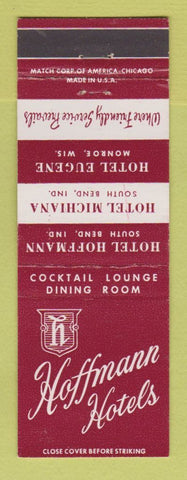 Matchbook Cover - Hoffman Hotels South Bend IN Monroe WI
