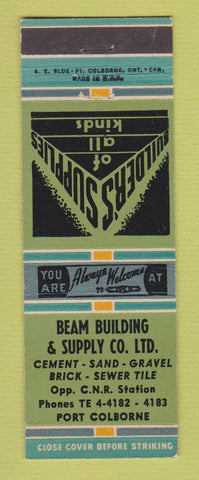 Matchbook Cover - Beam Building Supply Port Colborne ON
