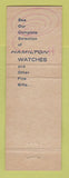 Matchbook Cover - Hamilton Watches John Rich Jewelry Painesville OH
