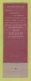 Matchbook Cover - Gruen Watches Read's Elyria OH jewelry