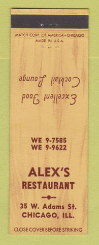 Matchbook Cover - Alex's Restaurant Chicago IL