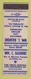 Matchbook Cover - Wm Bashore Union Central Insurance Altoona PA