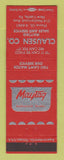 Matchbook Cover - Maytag Appliances Clausen New Castle PA RED