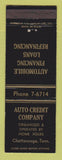 Matchbook Cover - Auto Credit Company Chattanooga TN loans