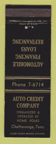 Matchbook Cover - Auto Credit Company Chattanooga TN loans