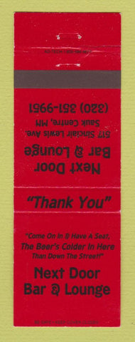 Matchbook Cover - Next Door Bar Lounge Sauk Centre MN