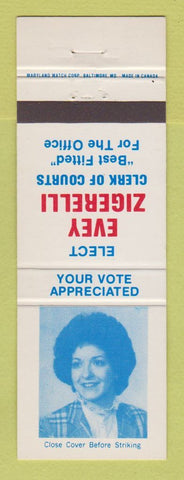 Matchbook Cover - Evey Zigerelli Clerk of Courts Election
