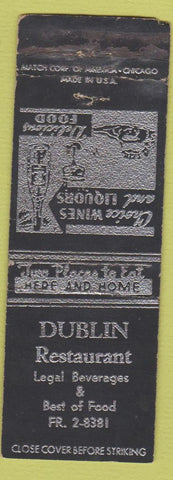 Matchbook Cover - Dublin Restaurant WORN