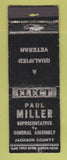 Matchbook Cover - Paul Miller rep General Assembly Election Jackson County WEAR