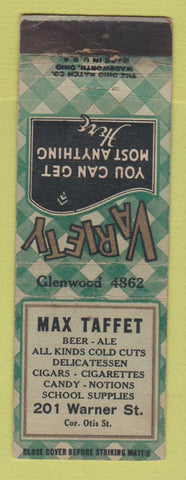 Matchbook Cover - Max Taffet Deli WORN
