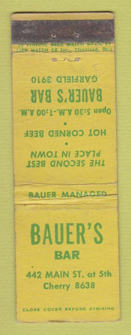 Matchbook Cover - Bauer's Bar WORN