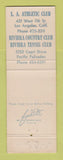 Matchbook Cover - Los Angeles Athletic Club CA Riviera Club Pacific Palisades