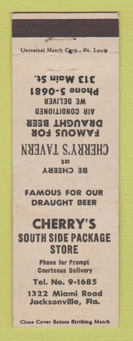 Matchbook Cover - Cherry's Tavern liquor Jacksonville FL