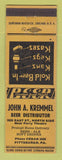 Matchbook Cover - John Kremmel Beer Distributor Pittsburgh PA WORN BACK