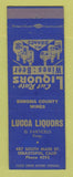 Matchbook Cover - Lucca Liquors Sebastopol CA WORN BACK