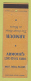 Matchbook Cover - Armour's Live Stock Yards West Fargo ND WORN