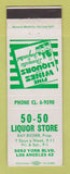 Matchbook Cover - 50 50 Liquor Store Los Angeles CA WORN BACK
