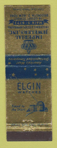 Matchbook Cover - Imperial Jewelry Elgin Watches Brooklyn NY CREASED