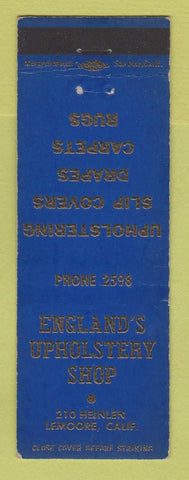 Matchbook Cover - England's Upholstering Shop Lemoore CA CREASED
