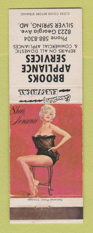 Matchbook Cover - Brooks Appliance Services Silver Spring MD pinup WEAR
