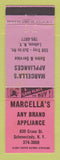 Matchbook Cover - Marcella's Appliance Store Latham Schenectady NY WEAR