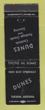 Matchbook Cover - Dunes Bar Liquor Store Tuscon AZ