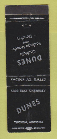 Matchbook Cover - Dunes Bar Liquor Store Tuscon AZ
