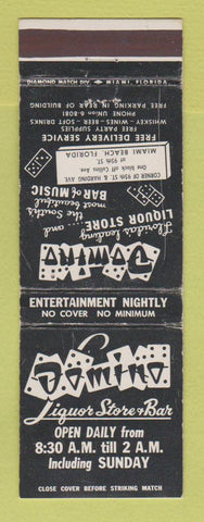 Matchbook Cover - Domino Liquor Store Bar Miami Beach FL