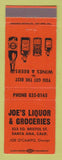 Matchbook Cover - Joe's Liquor Store Grocery Santa Ana CA WORN BACK