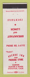 Matchbook Cover - Avenue Inn Liquor Store restaurant Stockton CA WORN BACK