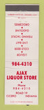 Matchbook Cover - Ajax Liquor Store Cicero IN WORN BACK