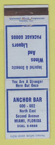 Matchbook Cover - Anchor Bar Liquor Miami FL