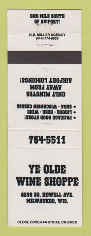 Matchbook Cover - Ye Olde Wine Shoppe Liquor Milwaukee WI