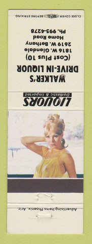 Matchbook Cover - Walker's Drive In Liquor pinup Phoenix? AZ