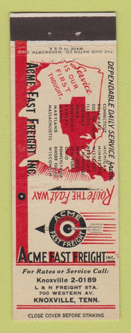 Matchbook Cover - Acme Fast Freight Trucking Knoxville TN