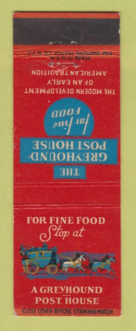 Matchbook Cover - Greyhound Post Houses bus