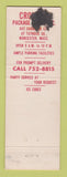 Matchbook Cover - Crowley Package Liquor Worcester MA WORN BACK