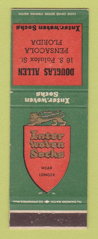 Matchbook Cover - Inter Woven Socks Douglas Allen Pensacola FL men's clothes