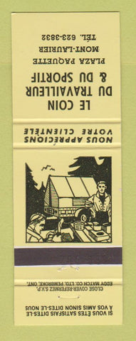 Matchbook Cover - Le Coin Du Travailleur Du Sportif Mont Laurier QC