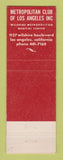 Matchbook Cover - Metropolitan Club of Los Angeles CA