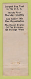 Matchbook Cover - Keystone Pup Tent Philadelphia PA Cooties Order 1941 WEAR
