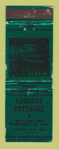 Matchbook Cover - Lookout Cottages Guerneville CA WORN