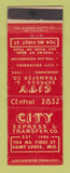 Matchbook Cover - City Express Transfer Trucking St Louis MO
