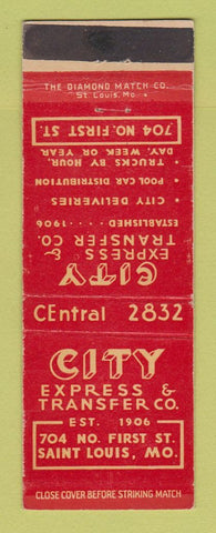 Matchbook Cover - City Express Transfer Trucking St Louis MO
