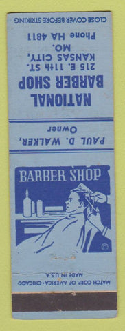 Matchbook Cover - National Barber Shop Kansas City MO