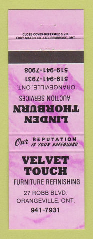 Matchbook Cover - Velvet Touch Furniture Refinishing Orangeville ON