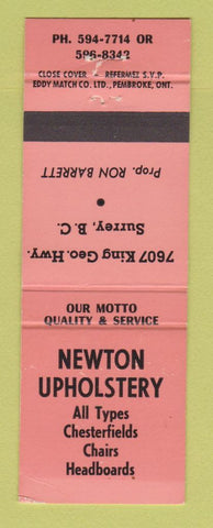 Matchbook Cover - Newton Upholstery Surrey BC NEON ORANGE WEAR