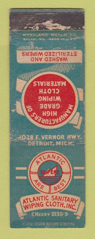 Matchbook Cover - Atlantic Sanitary Wiping Cloth Detroit MI WORN