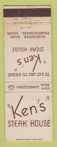 Matchbook Cover - Ken's Steak House Framingham MA WEAR